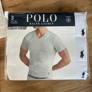 Polo Men’s Cotton V-Necks T-Shirts Slim Fit (Size S)